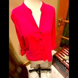 Hot pink blouse by Cuidado con el Perro size LX